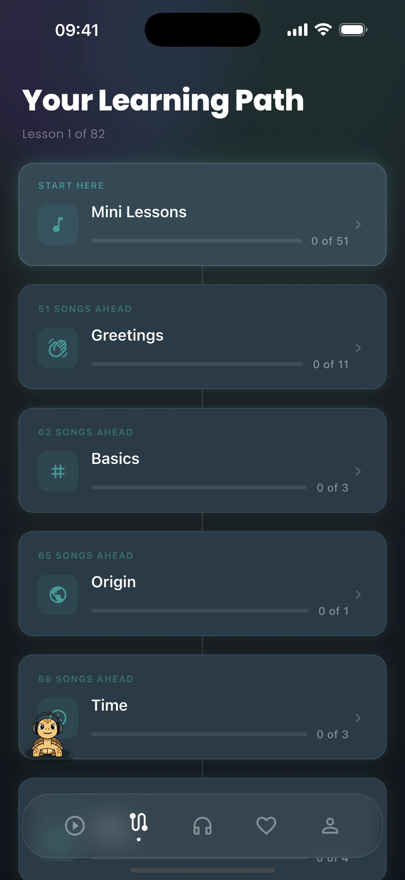 Ordered SingoLingo Spanish learning path